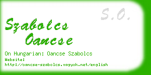 szabolcs oancse business card